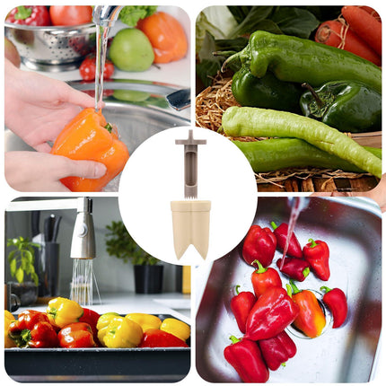 Bell Pepper Pitter - Jalapeño Pepper Drill - Chili Pepper Core Remover - Universal Vegetable Cutter - Kitchen Utensils - Bell Pepper Drill - Seed Remover - Handy Kitchen Aid - Fruit and Vegetable Tool - Kitchen Accessories - White - 2 Pieces.