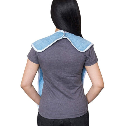 Adult Bib - Clothing Protector - Senior Eating Apron - Large Bib - Terrycloth Eating Bib - Washable Clothing Protector - Eating and Drinking Aids - Waterproof Lining - Neck Closure - Reusable - Blue - Pack of 2.