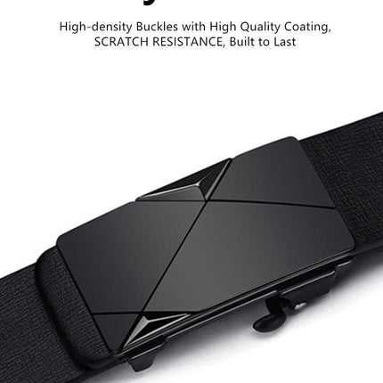 Men's Belt - Men's Trouser Belt - Belt with Automatic Buckle - Click Belt - Belt Without Holes - Luxury Costume Belt - Jeans Belt - Gift for Men - Infinitely Adjustable - 110 cm 120 cm 130 cm - Black - 3 Pieces.