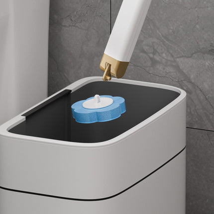 Toilet Brush Set - Toilet Brush with Holder - Cleaning Brush - Disposable Brush Heads - Refillable Toilet Brush - Sanitary Tool - Flexible Toilet Brush - Sponge Brush - Toilet Set - Bathroom Fittings - Including Refills - Household - White - 1 Piece.