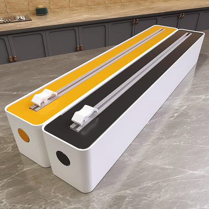 Foil Cutter - Cling Film Dispenser - Aluminum Foil Holder - Foil Cutter - Kitchen Drawer Organizer - Paper Towel Holder - Wrapping Paper Cutter - Baking Paper Holder - Refillable Foil Holder - Kitchen Gadgets - Compact Design - White - 1 Piece.