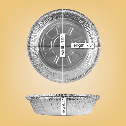 Aluminum Trays - Airfryer Trays Round - Oven Dishes - Aluminum Trays - Disposable Trays - BBQ Trays - Grill Accessories - Universal Baking Pans - Heat Resistant - Food Containers - Catering Trays - Baking and Roasting - Handy - Silver - 50 Pieces.