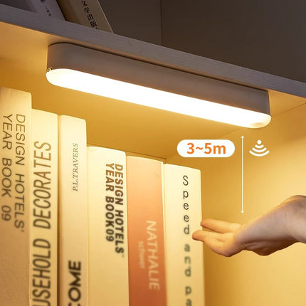 Closet Lighting - Night Light with Motion Sensor - LED Lamp - Kitchen Lighting - Stair Lighting - Wireless - Wardrobe Lighting - Indoor Wall Lamp - Bedside Lamp - Bedroom Accessories - Magnetic - Warm White Light - White - 1 Piece.