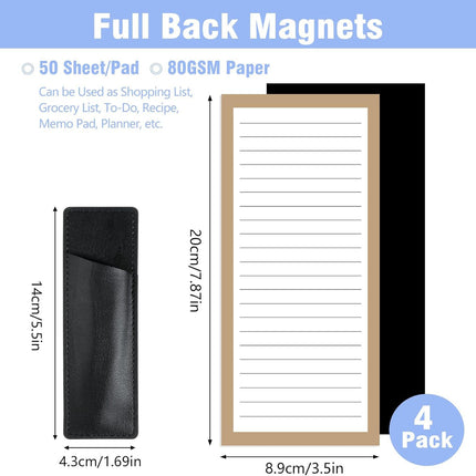 Magnetic Notepad Fridge - Grocery List - Memo Pad - To Do List - Writing Pad - Notebook - Magnetic Lists - Memo Pads - Weekly Planner - Desk Accessories - Neutral Colors - 4 Pieces.