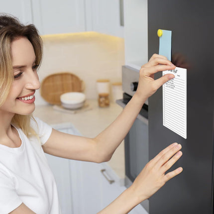Magnetic Notepad Fridge - Grocery List - Weekly Planner - To Do List - Meal Planner - Memo Pad - Writing Pad - Menu Planner - Notebook - Magnetic Lists - To-Do List - White - 4 Pieces.