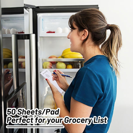 Magnetic Notepad Fridge - Grocery List - Weekly Planner - To Do List - Meal Planner - Memo Pad - Writing Pad - Menu Planner - Notebook - Magnetic Lists - To-Do List - White - 4 Pieces.