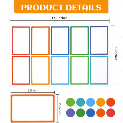 Self-adhesive labels - Name stickers - Address stickers - Stickers - Sticker sheets - Freezer labels - Labels - School supplies - Office supplies - Moving stickers - Folder labels - Writable stickers - Blank labels - Multicolor - 20 pieces.