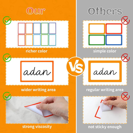 Self-adhesive labels - Name stickers - Address stickers - Stickers - Sticker sheets - Freezer labels - Labels - School supplies - Office supplies - Moving stickers - Folder labels - Writable stickers - Blank labels - Multicolor - 20 pieces.