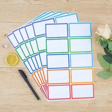 Self-adhesive labels - Name stickers - Address stickers - Stickers - Sticker sheets - Freezer labels - Labels - School supplies - Office supplies - Moving stickers - Folder labels - Writable stickers - Blank labels - Multicolor - 20 pieces.