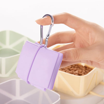 Foldable Dog Food Bowl - Dog Drinking Bowl - Dog Bowl - Travel Bowl - Water Bowl - Food Bowl - Dog Supplies - Hiking - Camping - On the Go - Silicone Bowl - Portable Food Bowl - Dog Accessories - Light Yellow - 1 Piece.