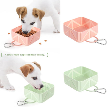 Foldable Dog Food Bowl - Dog Drinking Bowl - Dog Bowl - Travel Bowl - Water Bowl - Food Bowl - Dog Supplies - Hiking - Camping - On the Go - Silicone Bowl - Portable Food Bowl - Dog Accessories - Ochre Yellow - 1 Piece.