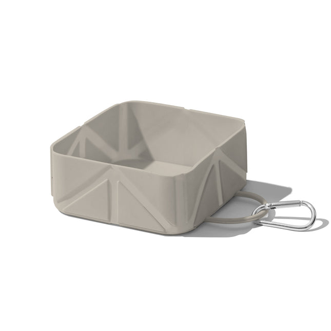Foldable Dog Food Bowl - Dog Drinking Bowl - Dog Bowl - Travel Bowl - Water Bowl - Food Bowl - Dog Supplies - Hiking - Camping - On the Go - Silicone Bowl - Portable Food Bowl - Dog Accessories - Beige - 1 Piece.
