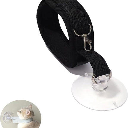 Dog leash - Cat leash - Coat care - Dog accessories - Cat accessories - Grooming table - Pet supplies - Grooming set - Bath - Shower - Suction cup - Safety leash - Collar - Dogs - Cats - Pet shop - Black - 2 pieces.