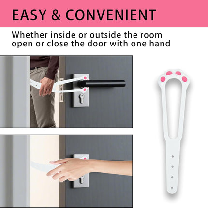 Door Stopper - Door Holder - Door Holder - Dog Barrier - Cat Flap Alternative - Door Stop - Door Catch - Door Hook - Ventilation - Pet Accessories - Door Security - Adjustable - Cat Paw - White - 2 pieces.