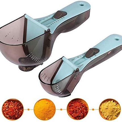 Measuring spoons - Measuring scoops - Adjustable measuring scoop - Measuring cup - Kitchen utensils - Baking utensils - Kitchen accessories - Teaspoon - Tablespoon - Coffee scoop - Dosing - Measuring - Baking utensils - Measuring spoon set - Blue - 3 piec.