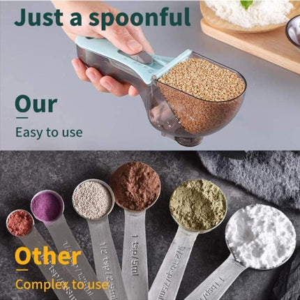 Measuring spoons - Measuring scoops - Adjustable measuring scoop - Measuring cup - Kitchen utensils - Baking utensils - Kitchen accessories - Teaspoon - Tablespoon - Coffee scoop - Dosing - Measuring - Baking utensils - Measuring spoon set - Blue - 3 piec.