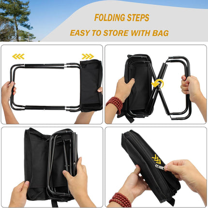 Camping Chair - Folding Chair - Fishing Chair - Camping Stool - Foldable Chair - Festival Chair - Folding Stool - Beach Chair - Hiking Stool - Outdoor - Picnic - Travel Chair - Lightweight - Portable - Foldable - With Storage Bag - Black - 1 Piece.