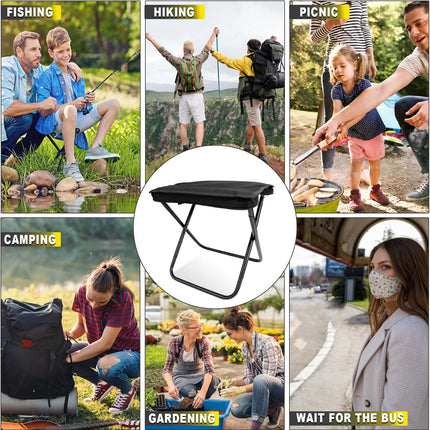 Camping Chair - Folding Chair - Fishing Chair - Camping Stool - Foldable Chair - Festival Chair - Folding Stool - Beach Chair - Hiking Stool - Outdoor - Picnic - Travel Chair - Lightweight - Portable - Foldable - With Storage Bag - Black - 1 Piece.