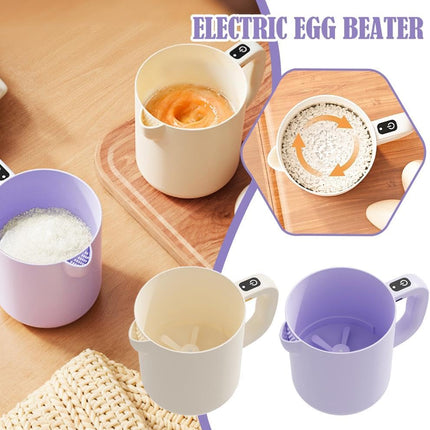 Rice Washer - Electric Egg Beater - Mixing Cup - Automatic Stirrer - Vegetable Washer - Fruit Basket - Colander - Food Processor - Hand Mixer - Cordless - Rechargeable - Kitchen Utensils - Multifunctional - Kitchen Aid - White - 1 Piece.