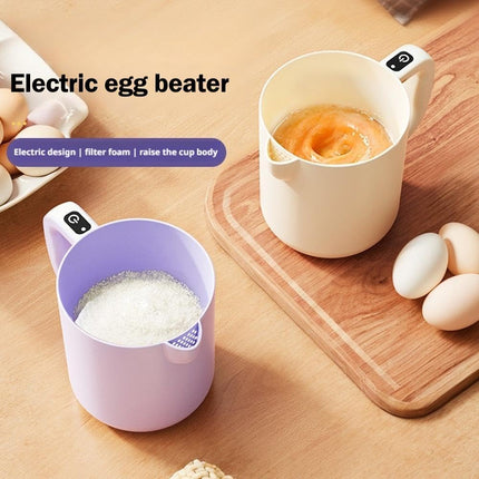 Rice Washer - Electric Egg Beater - Mixing Cup - Automatic Stirrer - Vegetable Washer - Fruit Basket - Colander - Food Processor - Hand Mixer - Cordless - Rechargeable - Kitchen Utensils - Multifunctional - Kitchen Aid - White - 1 Piece.