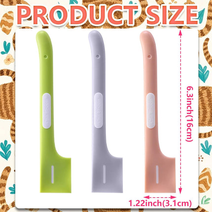 Pot licker - Spatula - Cat food spoon - Dog food spoon - Can opener - Feeding spoon - Silicone spatula - Pet supplies - Pet accessories - Kitchen utensils - Cans - Food scoop - Wet food - Multicolor - Pack of 3.