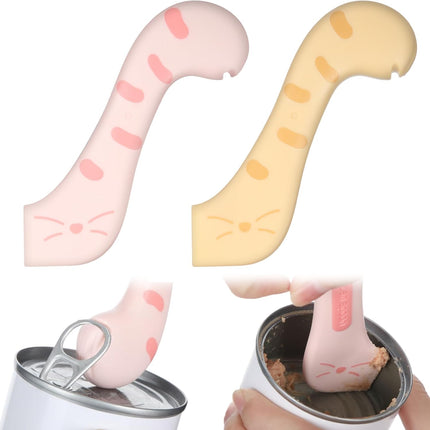 Pot Licker - Cat Food Spoon - Spatula - Can Opener - Dog Food Spoon - Feeding Spoon - Silicone Spatula - Pet Supplies - Pet Accessories - Food Scoop - Cans - Wet Food - Cat Paw Design - Kitchen Utensils - Multicolor - Pack of 3.