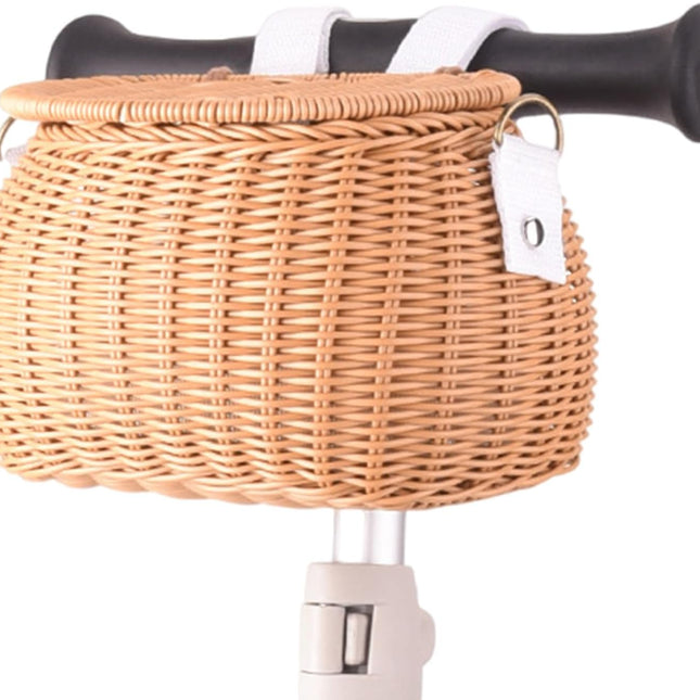 Bicycle Basket - Wicker Bicycle Basket - Handlebar Basket - Front Basket - Small Bicycle Basket - Bicycle Accessories - Rattan Basket - Wicker Basket - Retro Design - Vintage Look - Bicycle Decoration - Bicycle Storage Basket - Handmade - Universal - Ligh