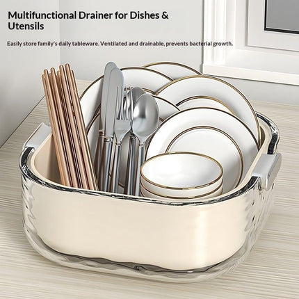 Colander - Kitchen Colander - Sieve - Fruit Basket - Vegetable Basket - Draining Set - Washing Colander - Double Layered - With Bowl - Kitchen Organization - Fruits and Vegetables - Pasta and Rice - Stackable - Multifunctional - 3 Sizes - Milky White - 6.