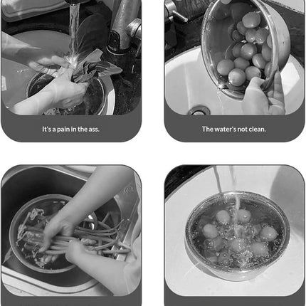 Colander - Kitchen Colander - Sieve - Fruit Basket - Vegetable Basket - Draining Set - Washing Colander - Double Layered - With Bowl - Kitchen Organization - Fruits and Vegetables - Pasta and Rice - Stackable - Multifunctional - 3 Sizes - Milky White - 6.