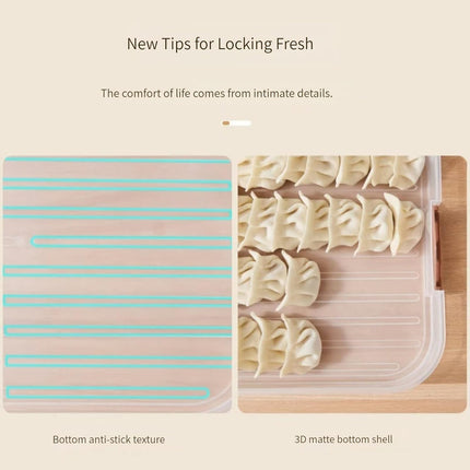 Food Storage Containers - Freezer Containers - Fridge Organizer - Storage Boxes with Lid - Kitchen Storage Box - Meat Box - Food Container - Stackable - 4 Layers - With Handle - Food Storage Box - Large Capacity - Freezer - Cream White - 1 Piece.