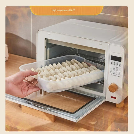 Food Storage Containers - Freezer Containers - Fridge Organizer - Storage Boxes with Lid - Kitchen Storage Box - Meat Box - Food Container - Stackable - 4 Layers - With Handle - Food Storage Box - Large Capacity - Freezer - Cream White - 1 Piece.