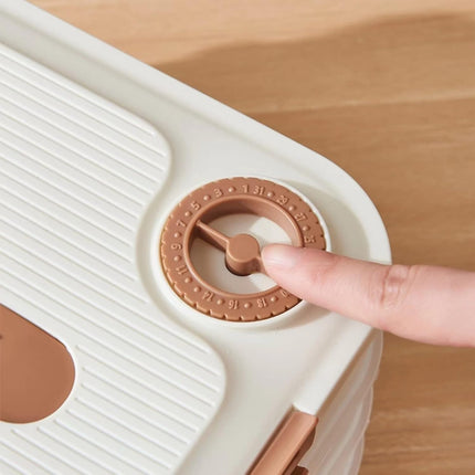 Food Storage Containers - Freezer Containers - Fridge Organizer - Storage Boxes with Lid - Kitchen Storage Box - Meat Box - Food Container - Stackable - 4 Layers - With Handle - Food Storage Box - Large Capacity - Freezer - Cream White - 1 Piece.