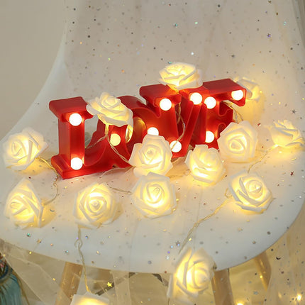 Rose Lights - Living Room Mood Lighting - LED Lights - Bedroom Decoration - Artificial Flowers - Wedding Decoration - Home Accessories - Light Chain - Room Decoration - Party Lighting - Warm White - 1 Piece.