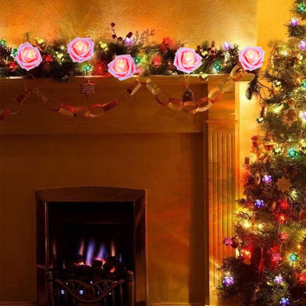 Rose Fairy Lights - Indoor Mood Lighting - Bedroom Decoration - LED Lights - Artificial Flowers - Wedding Decoration - Window Decoration - Valentine's Day Gift - Fairy Lights - Home Accessories - Party Lighting - Pink - 1 Piece.