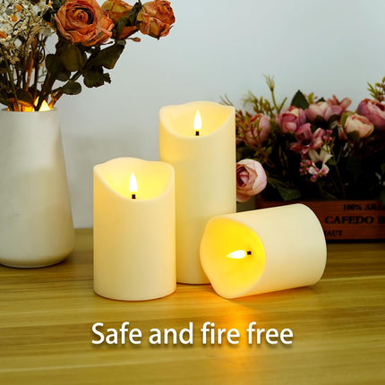 LED Candles - Pillar Candles - Indoor Mood Lighting - Flameless Candles - Candle Set - Electric Candles - Home Accessories - Table Decoration - Christmas Lights - LED Lights - Living Room Decoration - White - 5 Pieces.