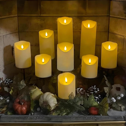 LED Candles - Pillar Candles - Indoor Mood Lighting - Flameless Candles - Candle Set - Electric Candles - Home Accessories - Table Decoration - Christmas Lights - LED Lights - Living Room Decoration - White - 5 Pieces.