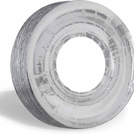 Gas stove protectors - Gas burner protectors - Aluminum foil gas stove - Gas stove foil - Kitchen accessories - Protective film - Extra thick - Universal - Cut to size - Hob protector - Round - Silver - 50 pieces.