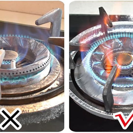 Gas stove protectors - Gas burner protectors - Aluminum foil gas stove - Gas stove foil - Kitchen accessories - Protective film - Extra thick - Universal - Cut to size - Hob protector - Round - Silver - 50 pieces.