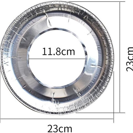 Gas stove protectors - Gas burner protectors - Aluminum foil gas stove - Gas stove foil - Kitchen accessories - Protective film - Extra thick - Universal - Cut to size - Hob protector - Round - Silver - 50 pieces.