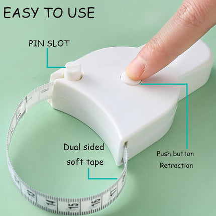 Measuring Tape - Body Measuring Tape - Circumference Measurement - Losing Weight - Waist Measurement - Fitness Accessories - Centimeter - Tailor's Tape - Roll-up - Body Measurement - Muscle Mass - Waist Circumference - Measuring Tape - White - 1 Piece.