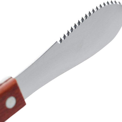 Spreading Knife - Butter Knife - Breakfast Knife - Serrated Knife - Cutlery - Cheese Knife - Snack Board - Sandwich Knife - Spatula - Stainless Steel - Wooden Handle - Kitchen Utensils - Tapas - Lunch - Sandwich Knife - Silver and Brown - Set of 4.