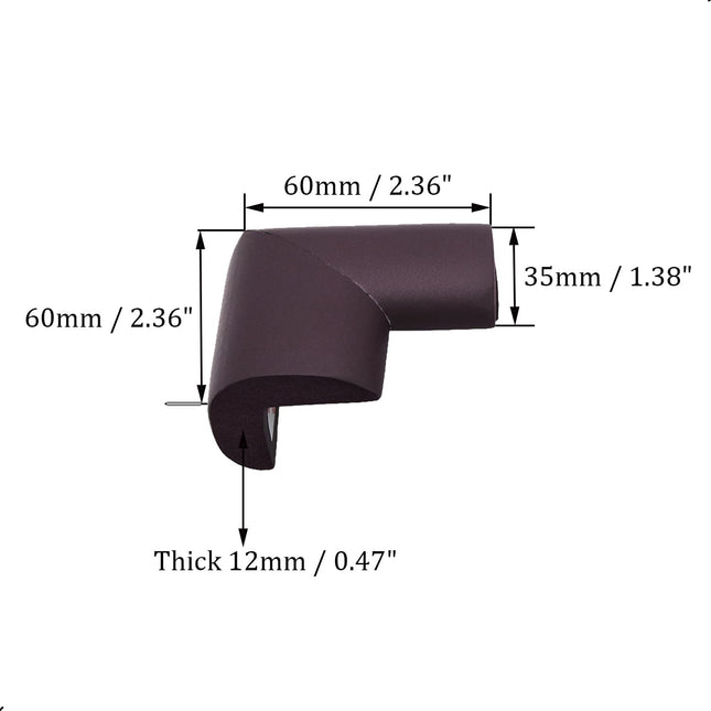 Corner protectors - Table corners - Furniture bumpers - Table protector - Protective corners - Furniture protectors - Bumper pads - Wall protector - Door stopper - Foam rubber bumper strips - Self-adhesive table edge - Universal corners - Brown - 12 piece.