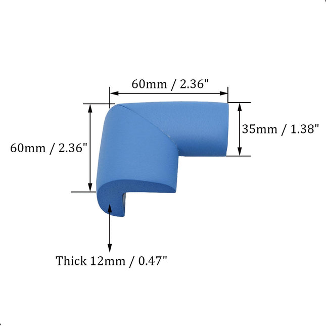 Corner Protectors - Table Corners - Furniture Bumpers - Table Protector - Corner Protectors - Furniture Protectors - Bumper Pads - Wall Protector - Door Stopper - Foam Rubber Bumper Strips - Self-Adhesive Table Edge - Universal Corners - Blue - 12 Pieces.