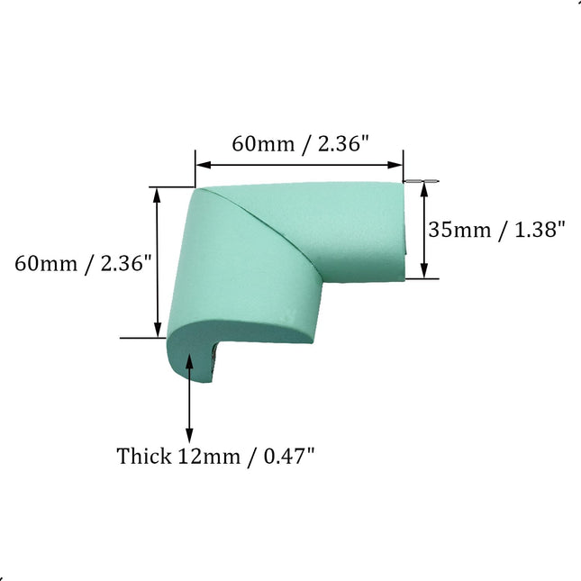 Corner protectors - Table corners - Furniture bumpers - Table protector - Protective corners - Furniture protectors - Bumper pads - Wall protector - Door stopper - Foam rubber bumper strips - Self-adhesive table edge - Universal corners - Mint green - 12.