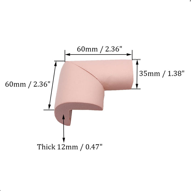 Corner protectors - Table corners - Furniture bumpers - Table protector - Protective corners - Furniture protectors - Bumper pads - Wall protector - Door stopper - Foam rubber bumper strips - Self-adhesive table edge - Universal corners - Pink - 12 pieces.
