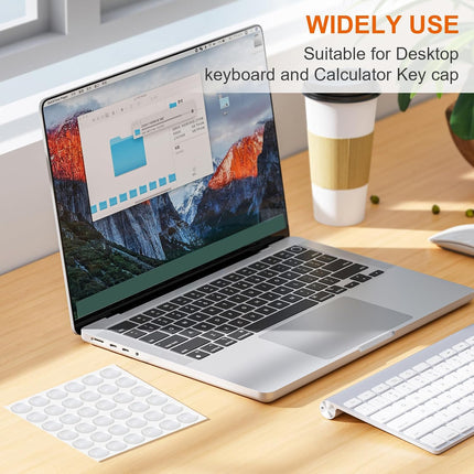 Keyboard Stickers - Typing with Long Nails - 3D Silicone Keycaps - Laptop Accessories - Nail Protectors - Tactile Marking - Keyboard Protection - Anti-Slip Keys - Typewriter Effect - Universal Round Buttons - High Transparency - 72 Pieces.