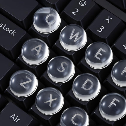 Keyboard Stickers - Typing with Long Nails - 3D Silicone Keycaps - Laptop Accessories - Nail Protectors - Tactile Marking - Keyboard Protection - Anti-Slip Keys - Typewriter Effect - Universal Round Buttons - High Transparency - 72 Pieces.