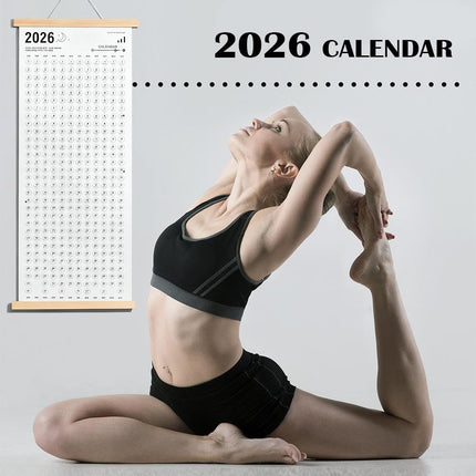 Calendar 2026 - Yearly Calendar - Wall Calendar - Family Planner - Yearly Planner - Wall Decoration - Planner - Organizer - Canvas Poster - School Calendar - Birthday Calendar - Home Accessories - Office - Interior - White - 1 Piece.