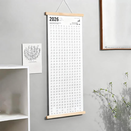 Calendar 2026 - Yearly Calendar - Wall Calendar - Family Planner - Yearly Planner - Wall Decoration - Planner - Organizer - Canvas Poster - School Calendar - Birthday Calendar - Home Accessories - Office - Interior - White - 1 Piece.
