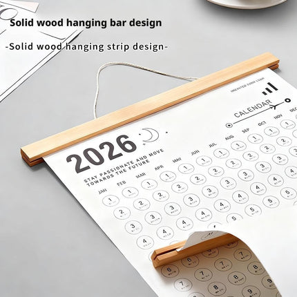 Calendar 2026 - Yearly Calendar - Wall Calendar - Family Planner - Yearly Planner - Wall Decoration - Planner - Organizer - Canvas Poster - School Calendar - Birthday Calendar - Home Accessories - Office - Interior - White - 1 Piece.